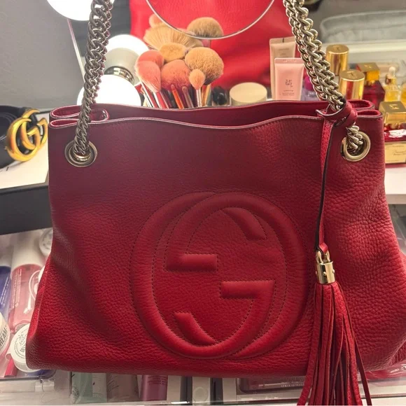 Gucci Red Leather Shoulder Bag - Picture 2 of 6